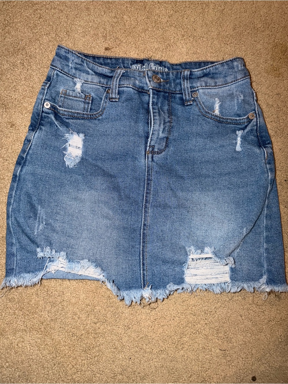 Wild Fable Distressed Blue mini Jean  Skirt 00